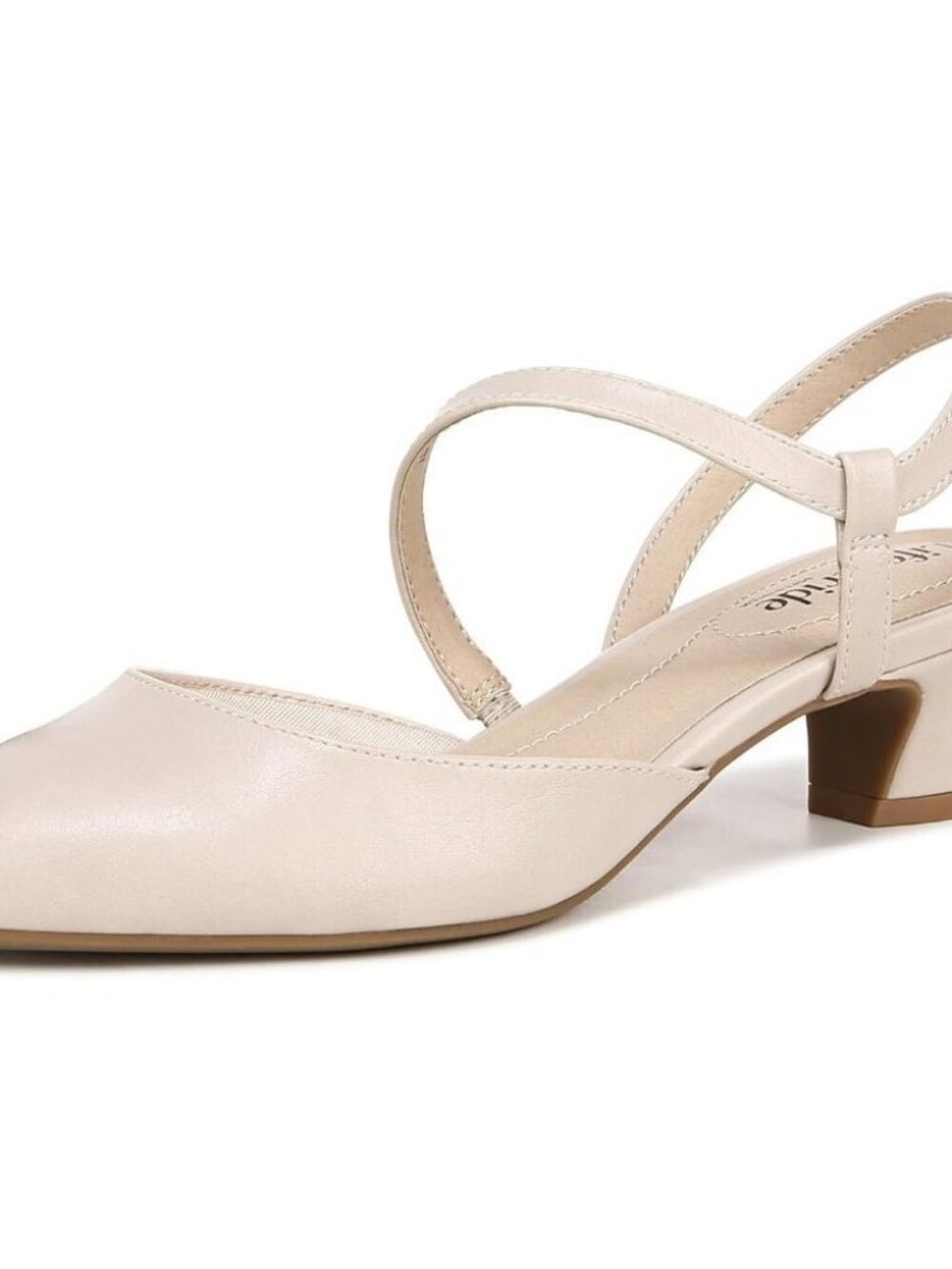 LifeStride Womens Almond Patent Polyurethane Pointed Closed Toe Minimalist Pump